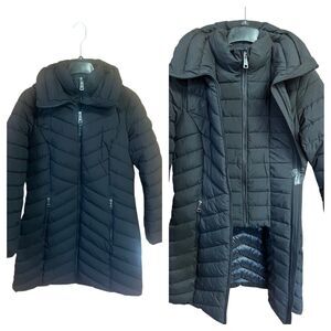 Dkny Bib Puffer Coat Black Sz S NWT
